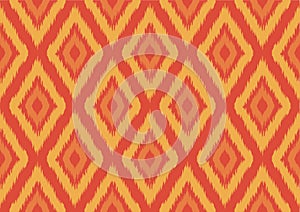 abstract ikat ethnic seamless pattern, geometric shape background, red, yellow and orange colors, design templates for wallpaper,