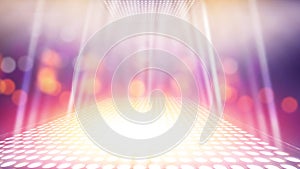 Abstract illuminated light stage with colourful background photo