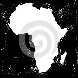 An abstract illustration on the African continent in a grunge style