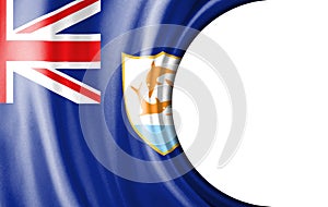 Abstract illustration, Anguilla flag with a semi-circular area White background for text or images photo