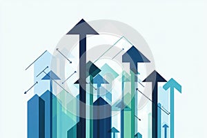 Abstract Illustration of Arrows Pointing Upward, Representing Progress