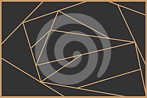 Abstract illustration background and texture. Brown line geometry pattern on a dark gray background