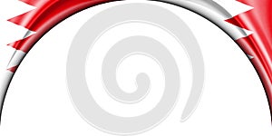 abstract illustration. Bahrain flag 2 side. white background space for text or images. Semi-circular space