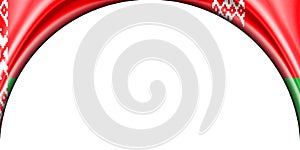 abstract illustration. Belarus flag 2 side. white background space for text or images. Semi-circular space