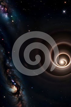 Abstract illustration of Black Hole, galaxy, Cosmos