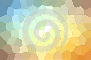 Abstract illustration of blue green orange colorful Big Hexagon background, digitally generated.