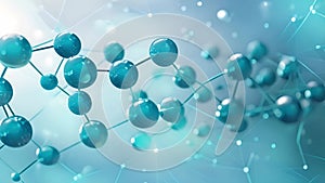 Abstract Illustration of Blue Molecular Structure in a High-Tech Laboratory Setting