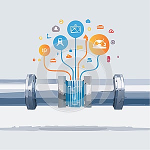 Data Pipeline Processing Information Flow Concept