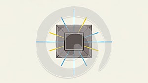 Abstract illustration of a central processing unit with radiating lines