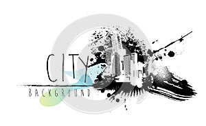 Abstract illustration with city scape