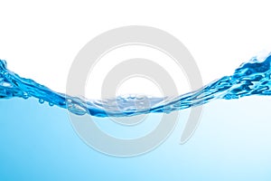Abstract illustration Clear water surface with ripples and bubbles. beautiful white background. close-up