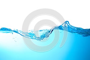 Abstract illustration Clear water surface with ripples and bubbles. beautiful white background. close-up