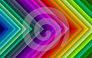 Abstract illustration of colorful arrows pattern going right for background or wallpaper