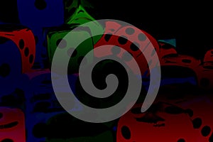 Abstract illustration with colorful game play dice