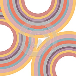Abstract illustration of colorful retro style circles