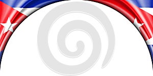abstract illustration. Cuba flag 2 side. white background space for text or images. Semi-circular space