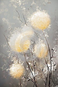 Abstract illustration of dandelions