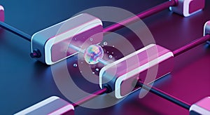 Abstract illustration of data transfer and network connectivity, representing technology and innovation