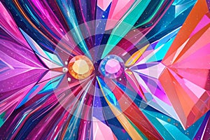 abstract illustration of different gems, AI generation