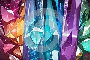 abstract illustration of different gems, AI generation