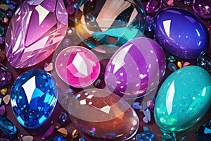 abstract illustration of different gems, AI generation