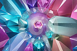 abstract illustration of different gems, AI generation