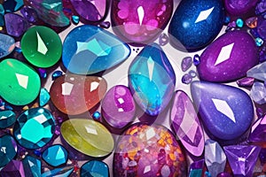 abstract illustration of different gems, AI generation