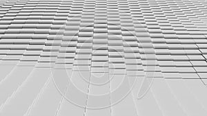 Abstract illustration of displaced square tiles. 3d rendering