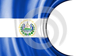 Abstract illustration, El Salvador flag with a semi-circular area White background for text or images