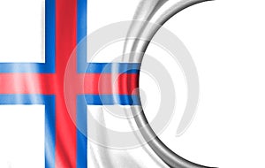 Abstract illustration, Faroe Islands flag with a semi-circular area White background for text or images