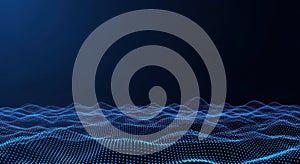 Abstract Digital Wave Background Blue Futuristic Technology Illustration