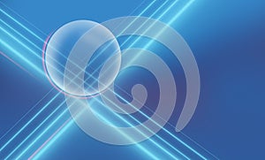 Abstract illustration featuring a bright circle of blue lights