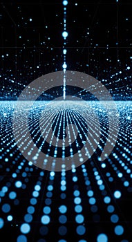 Abstract Digital LED Light Lines Background - Technology, Network Visualization Illustration