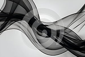 Abstract black smoke flows, creating a dramatic visual impact.