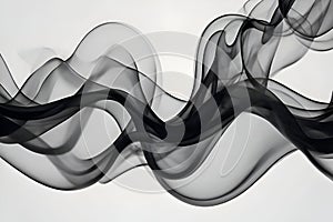 Abstract black smoke flows, creating a dramatic visual impact.