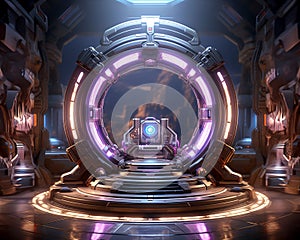 Abstract illustration glowing technogenic ring