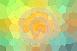 Abstract illustration of green orange blue and red pastel Big Hexagon background, digitally generated.