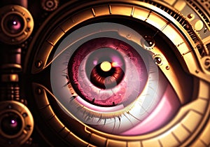 Abstract illustration of human eye. Medicine, view, organ of vision or health concept. Created with generative AI tools