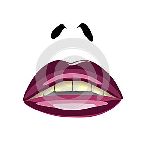 Abstract illustration of lips on white