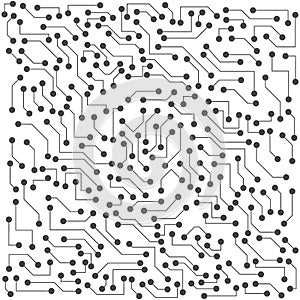 Abstract illustration of the motherboard. Communication lines