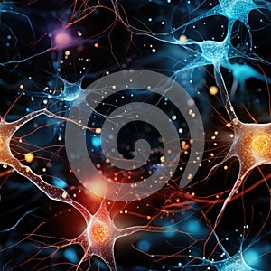 Abstract illustration of neural network. Seamless background and texture