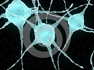 Abstract Illustration of Neurons In The Head Brain