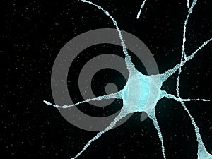 Abstract Illustration of Neurons In The Head Brain