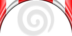 abstract illustration. Peru flag 2 side. white background space for text or images. Semi-circular space
