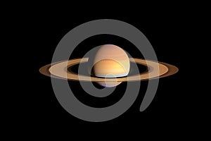 Abstract illustration of planet Saturn with ringlets. interstellar space