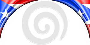 abstract illustration. Puerto Rico flag 2 side. white background space for text or images. Semi-circular space
