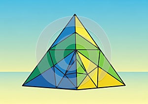Abstract illustration of a pyramid composed of interlocking