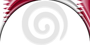 abstract illustration. Qatar flag 2 side. white background space for text or images. Semi-circular space