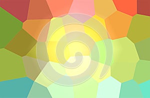 Abstract illustration of red, green, yellow and blue bright giant hexagon background.