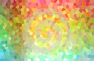 Abstract illustration of red, green, yellow and blue bright small hexagon background.
